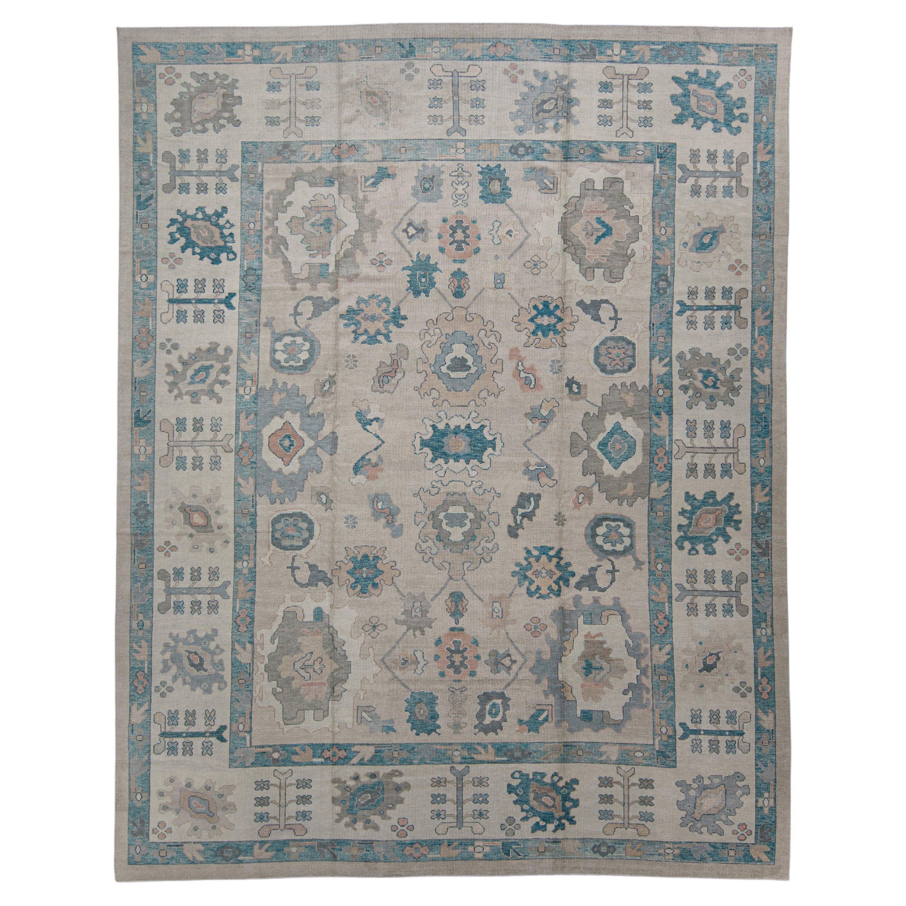 Turkish Oushak Rug 13'7" x 17'2" #7583 For Sale