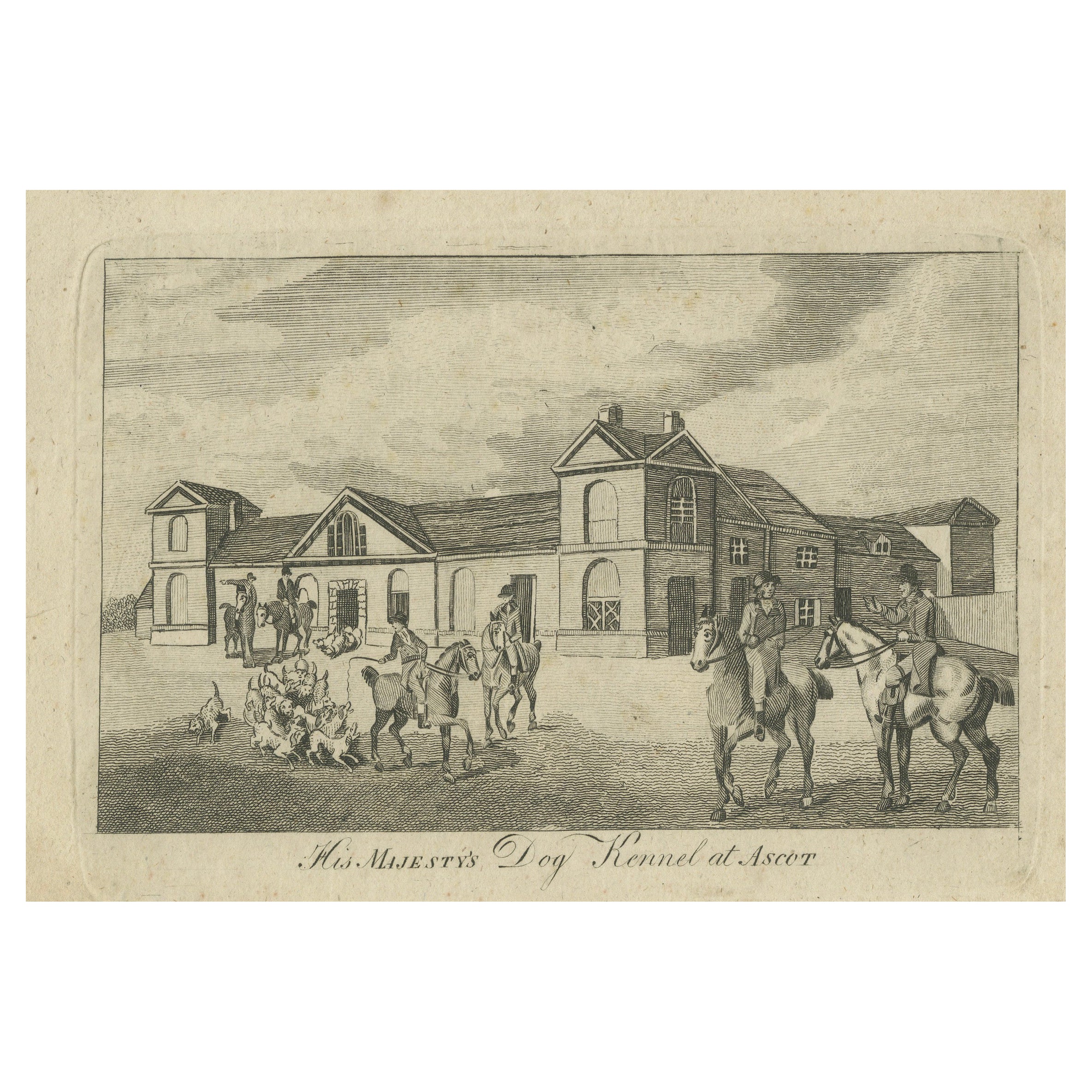 Tradiciones reales de caza: Perrera de Su Majestad en Ascot, c.1795