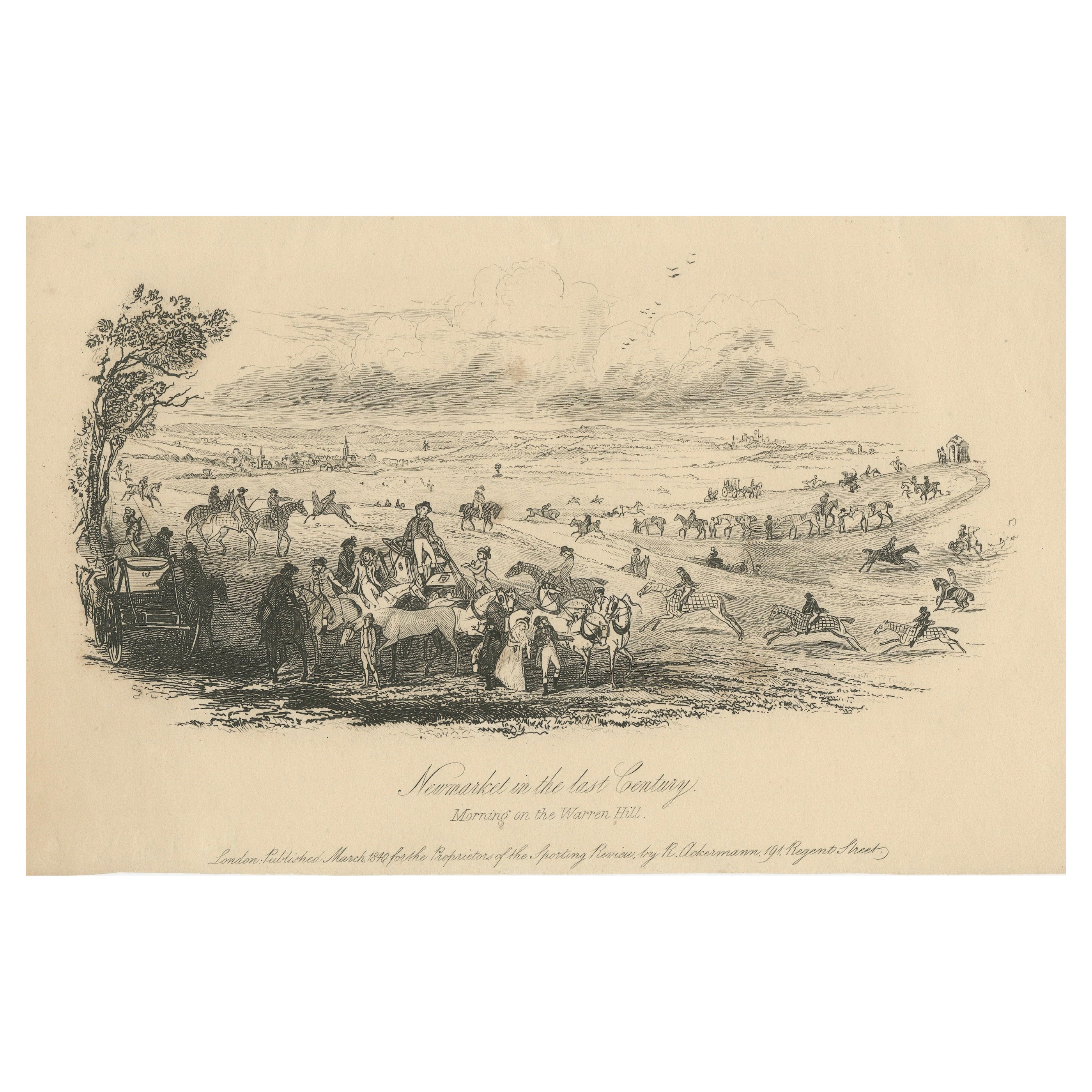 Newmarket's Equestrian Heritage: Morning on Warren Hill, 18th Century For Sale