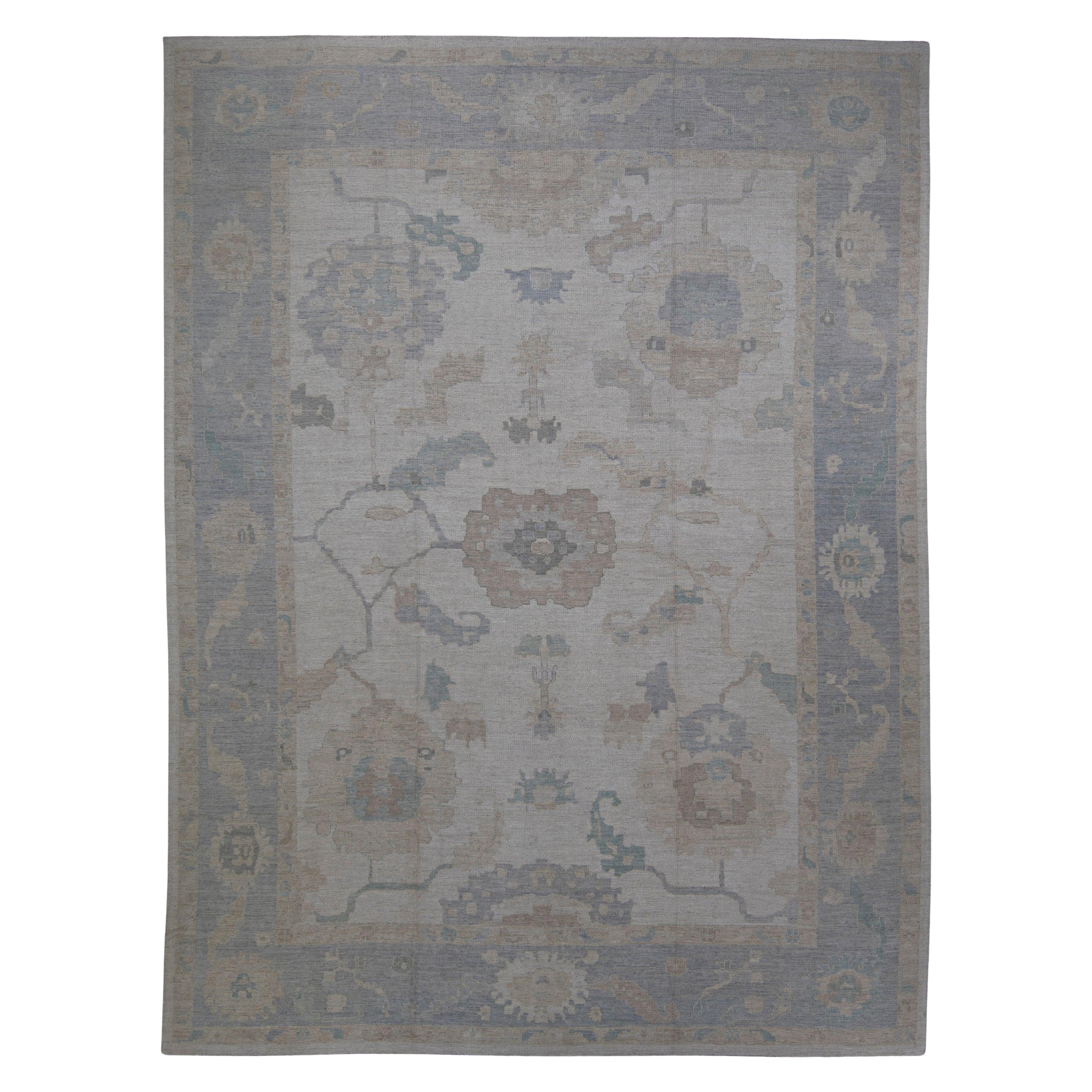 Türkischer Oushak-Teppich 13'9" x 18'3" #11579 im Angebot