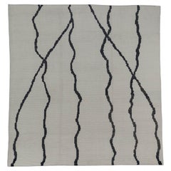 Alfombra Turca Tulu Cuadrada Anudada a Mano 11'3" x 11'10" #6460