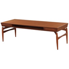 Jet Age Floating Teak Coffee Table by Johannes Andersen