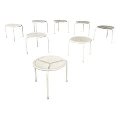 Italian mid-century modern Outdoor coffe tables in white metal by Emu, 1960s