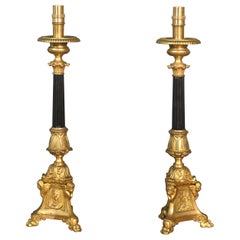 Pair of ecclesiastical table lamps