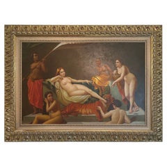 Neoclassical oil on canvas nude painting contemporary Roman style 'll bath'