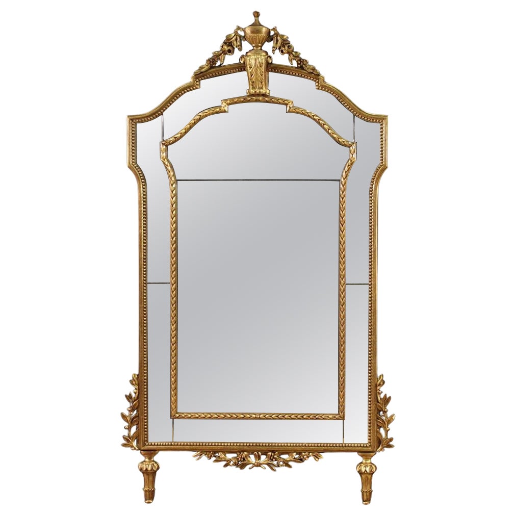 20th Century Gold Wood Italian Louis XVI Style Mirror, 1960