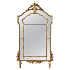 20th Century Gold Wood Italian Louis XVI Style Mirror, 1960