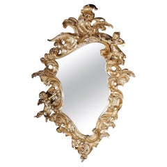Decorative Rococo / Baroque Wall Mirror with Putti, Gilded