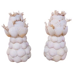 1970s Pair of Vases with different Types of Natural Seashells