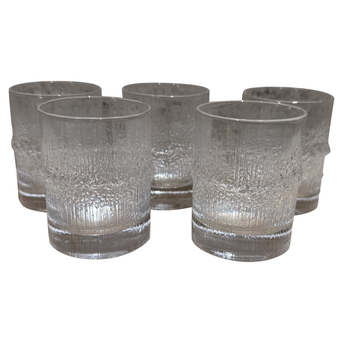 1970 Tapio Wirkkala Juego de 5 vasos de chupito de licor Niva Iittala Finlandia