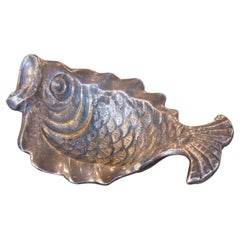 1970s Bronze Ashtray with Fish Shape