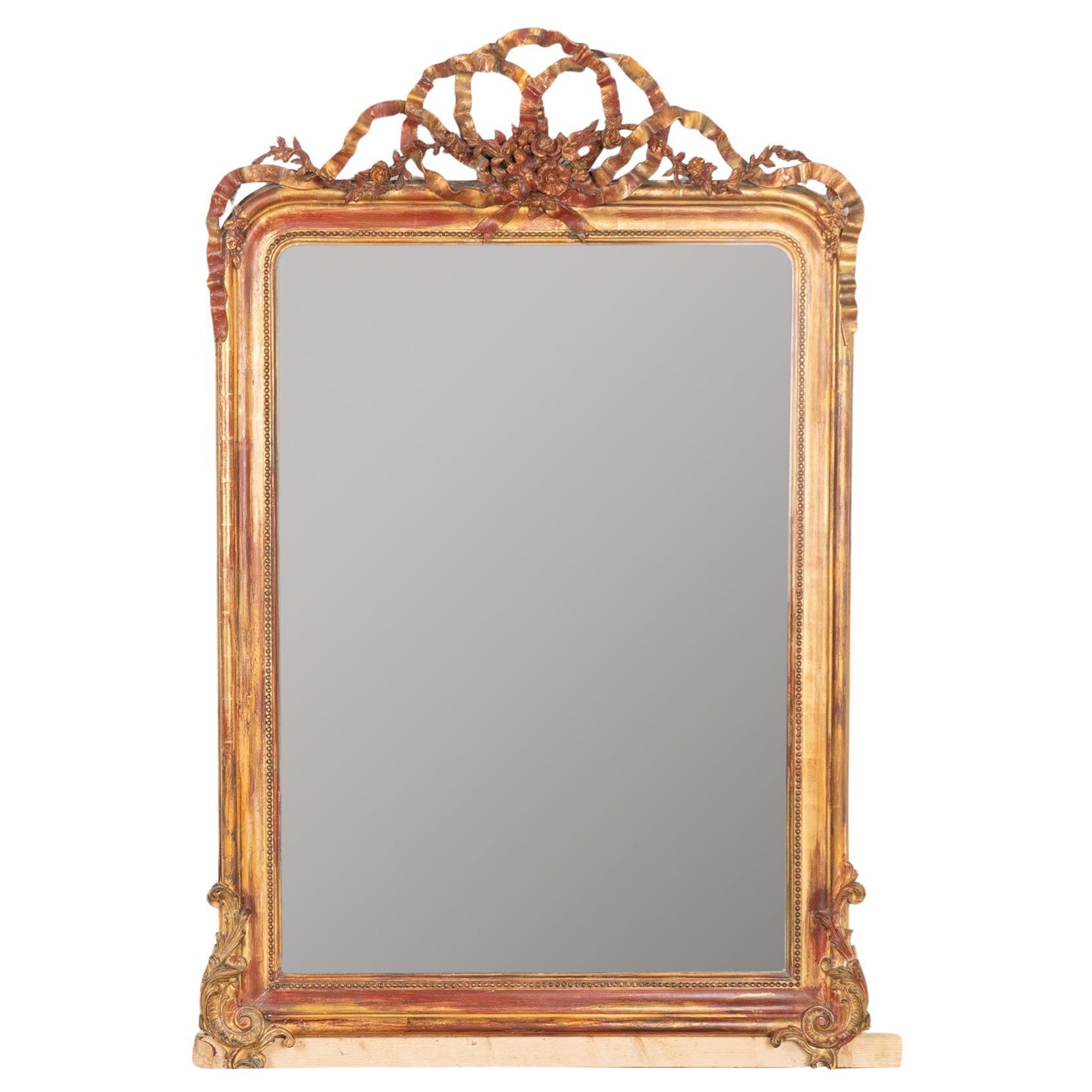 Tall Gold Gilt Mirror, Denmark circa 1820-40