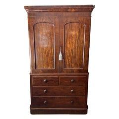 19th Century Mahogany Linen Press