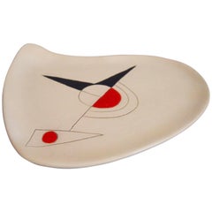 Retro Geometric Ceramic Dish by Peter & Denise Orlando, circa 1960