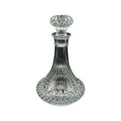Decanter per vino in cristallo vintage, inglese, vetro tagliato, vaso per liquori, metà del secolo scorso
