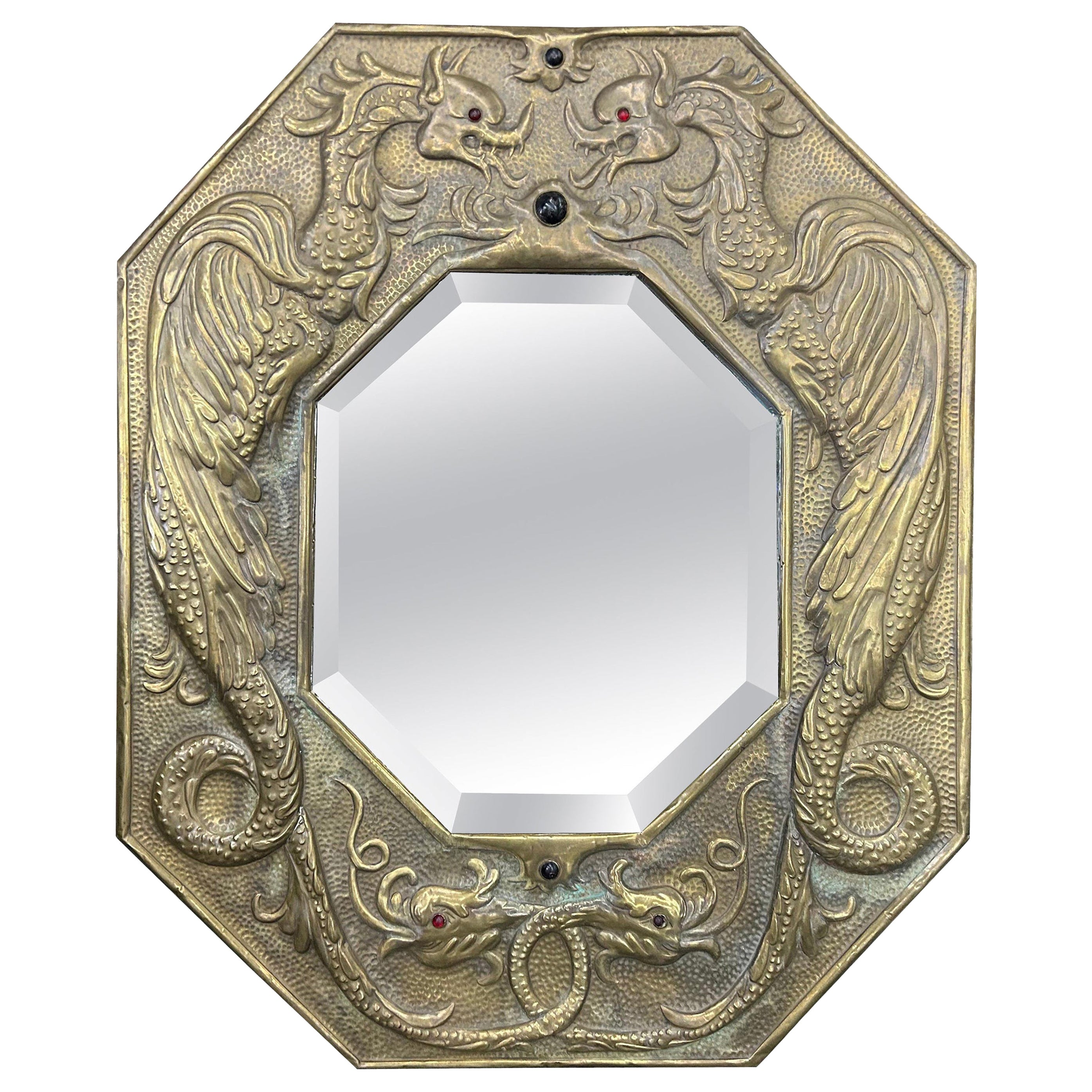Miroir russe en laiton du XIXe siècle