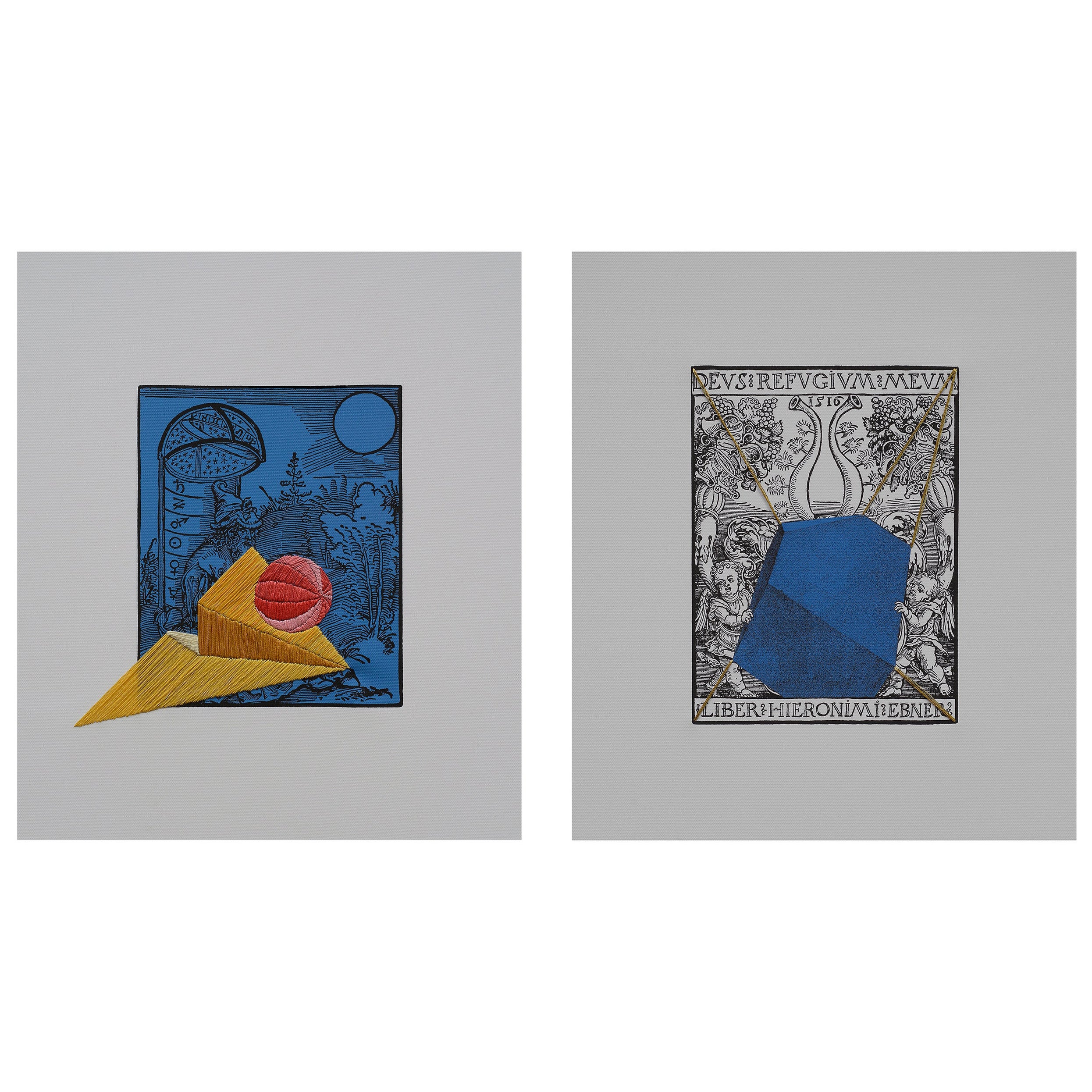 Dittico senza titolo. Opere d'arte da ricamo uniche. Dalla serie Durero