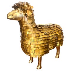 Life-Size Mid-Century Modern Bronze Lamb Sculpture