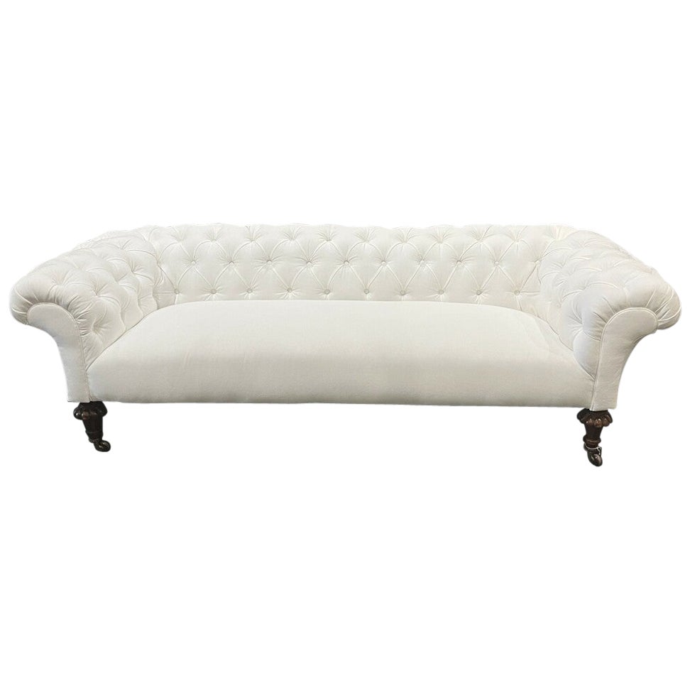 Weißes Chesterfield-Sofa im William-IV-Stil des 19. Jahrhunderts