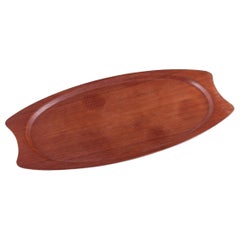 Silva. Bandeja grande de madera preciosa. Diseño danés. Mediados del siglo XX