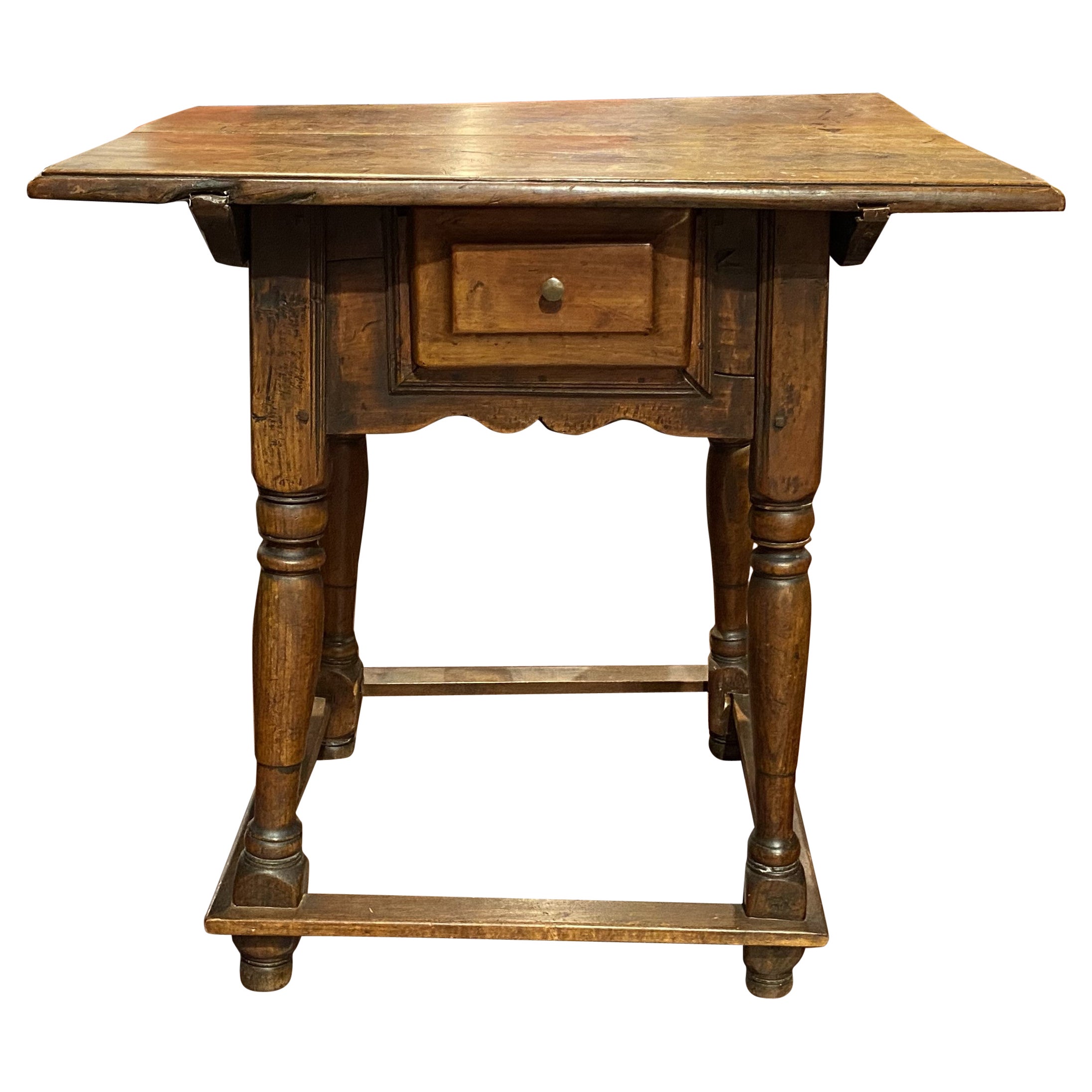 18th Century French Walnut One Drawer Tavern Table
