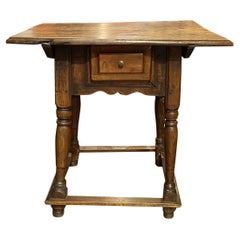 Antique 18th Century French Walnut One Drawer Tavern Table