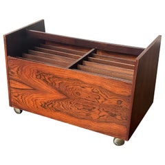 Rolf Hesland per Bruksbo Carrello per dischi LP in legno di palissandro brasiliano, portariviste