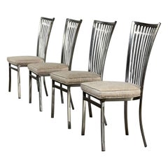 Set di 4 sedie da pranzo o laterali con schienale in acciaio a doghe Shaver Howard, moderne e vintage