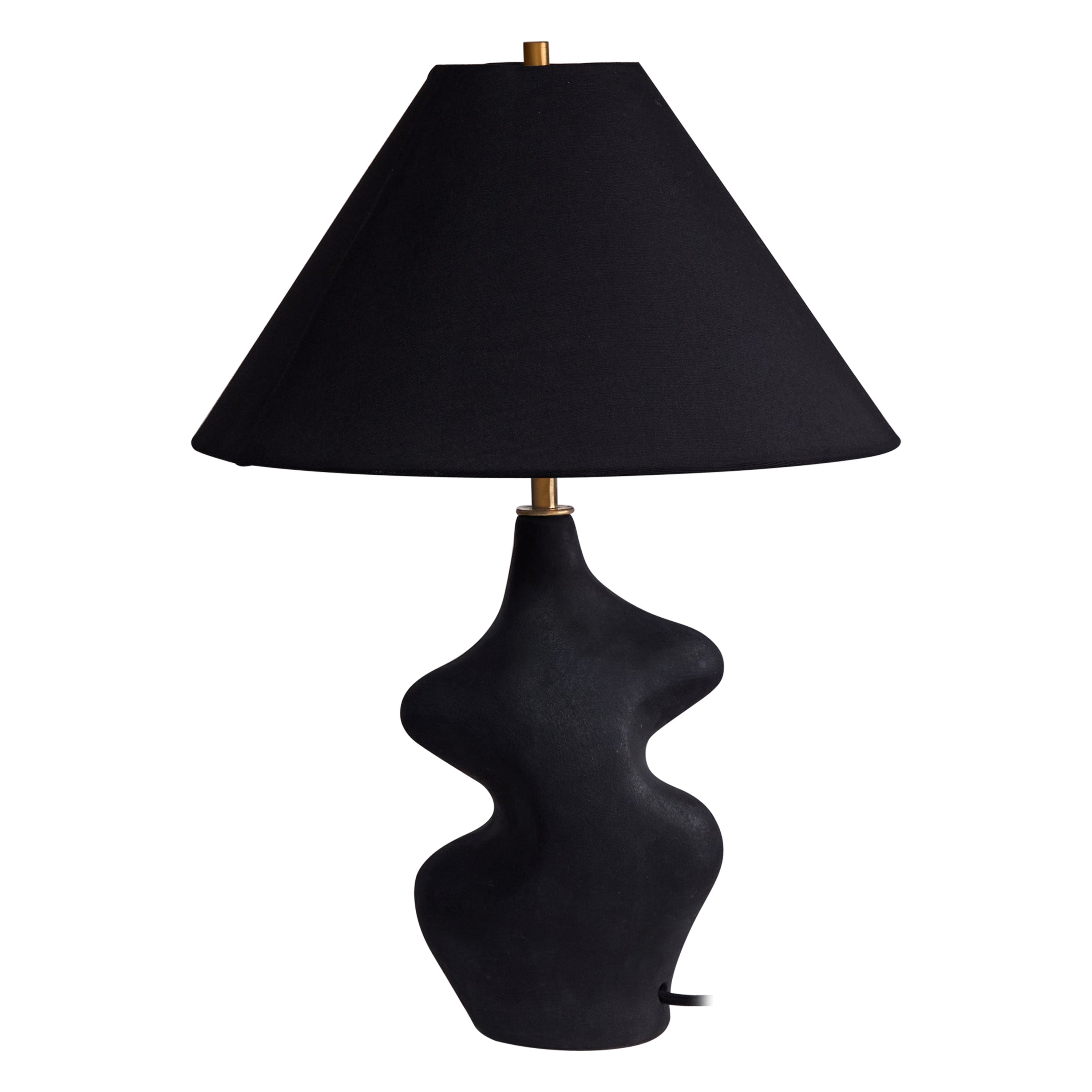 Arp Black Sculptural Ceramic Table Lamp by Hanna Englund Ceramics