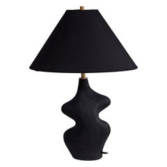 Arp Black Sculptural Ceramic Table Lamp by Hanna Englund Ceramics