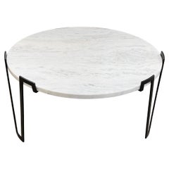 Tavolino da caffè con piano in marmo bianco/pietra
