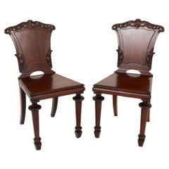 Pareja de sillas William IV Hall Asientos de caoba Siglo XIX