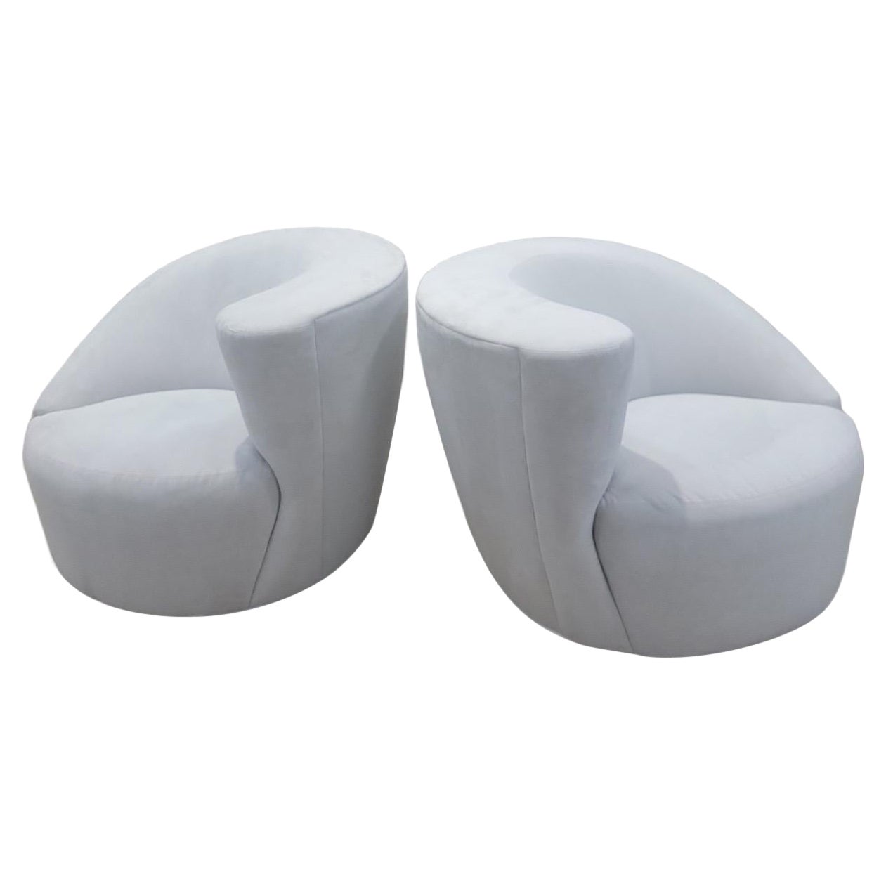 MCM Vladimir Kagan for Directional Nautilus Swivel Lounge Chairs - Pair