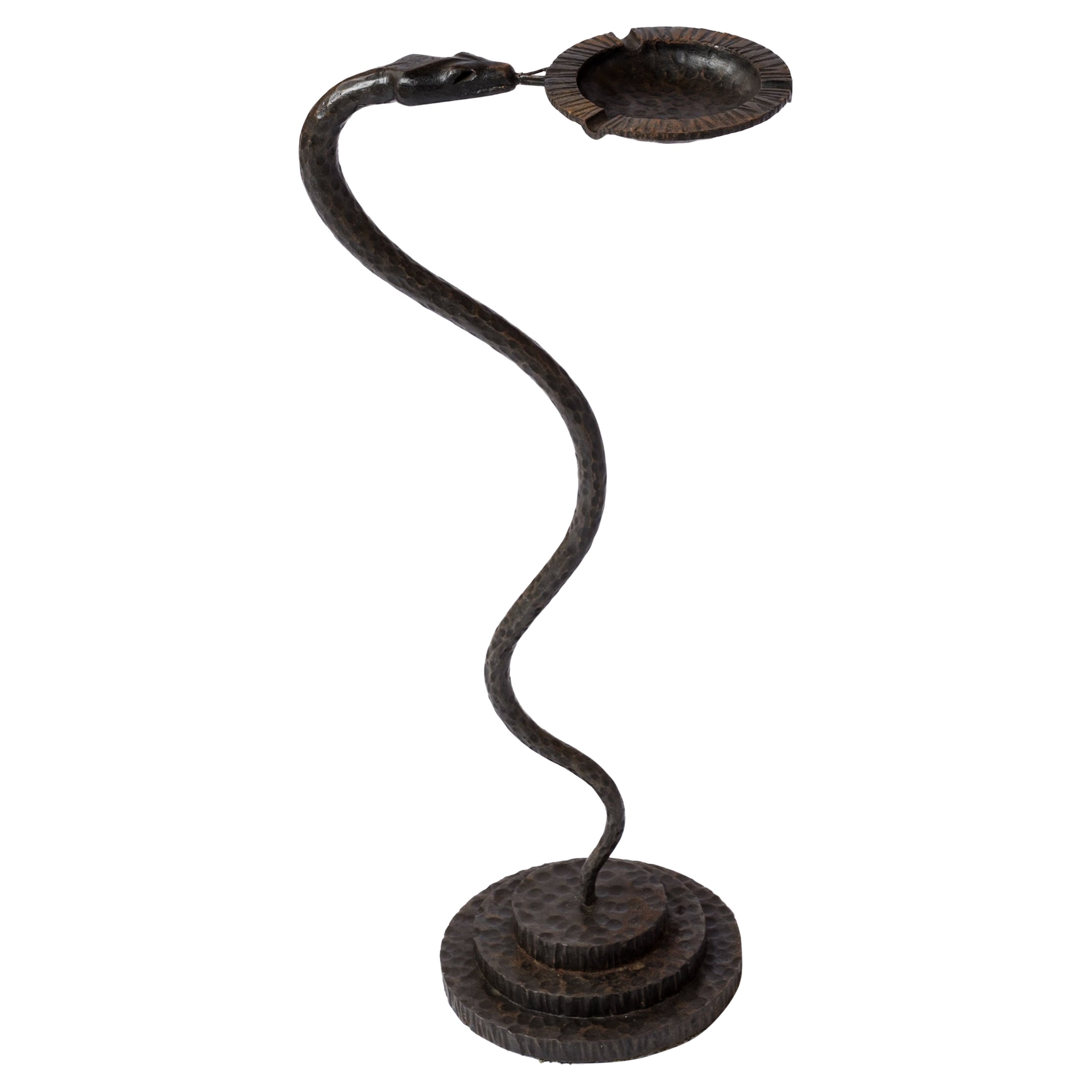 Wrought Iron Snake Shaped Vide-Poche in style Edgar Brandt - France 1930's