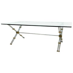 Rare table en laiton et chrome de John Vesey