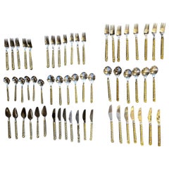 1970s Spain Two-tone Bronze Cutlery Set