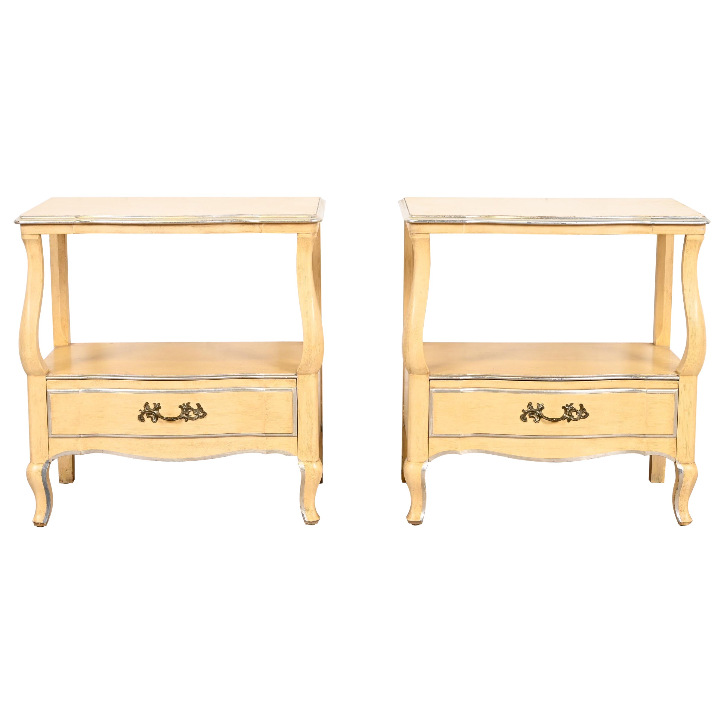 John Widdicomb French Provincial Louis XV Nightstands, 1950s