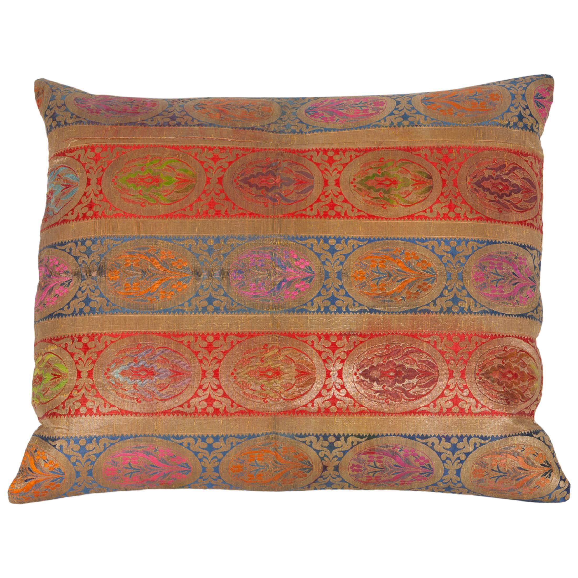 Early 20th Century Central Asian Brocaded Pillow For Sale