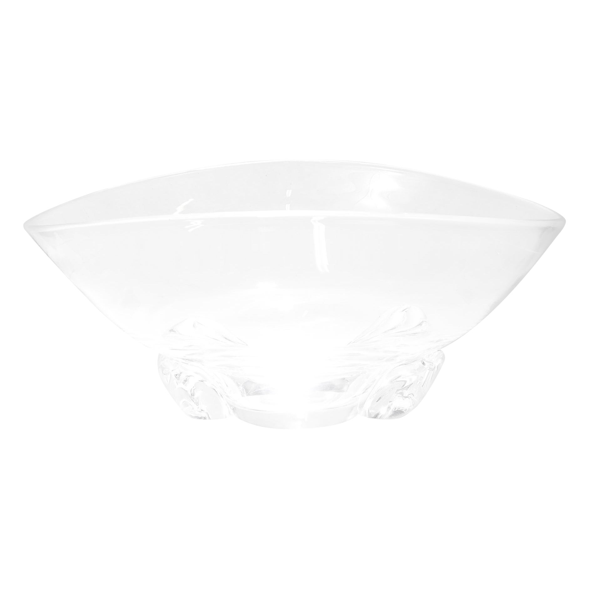 Mid-Century Modern Steuben Glass Basket Shaped Bowl by Donald Pollard #8079