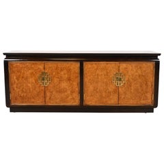 Century Furniture Hollywood Regency Chinoiserie Burl Wood Sideboard Credenza
