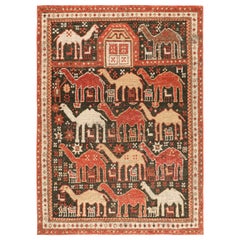Rug & Kilim’s Shirvan Style Rug with Geometric Camel Pictorials