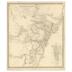 Mapa detallado de Nueva Gales del Sur (Australia) de 1833 por SDUK