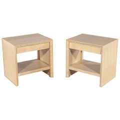 Coppia di comodini moderni in Oak con finitura sbiancata Nature