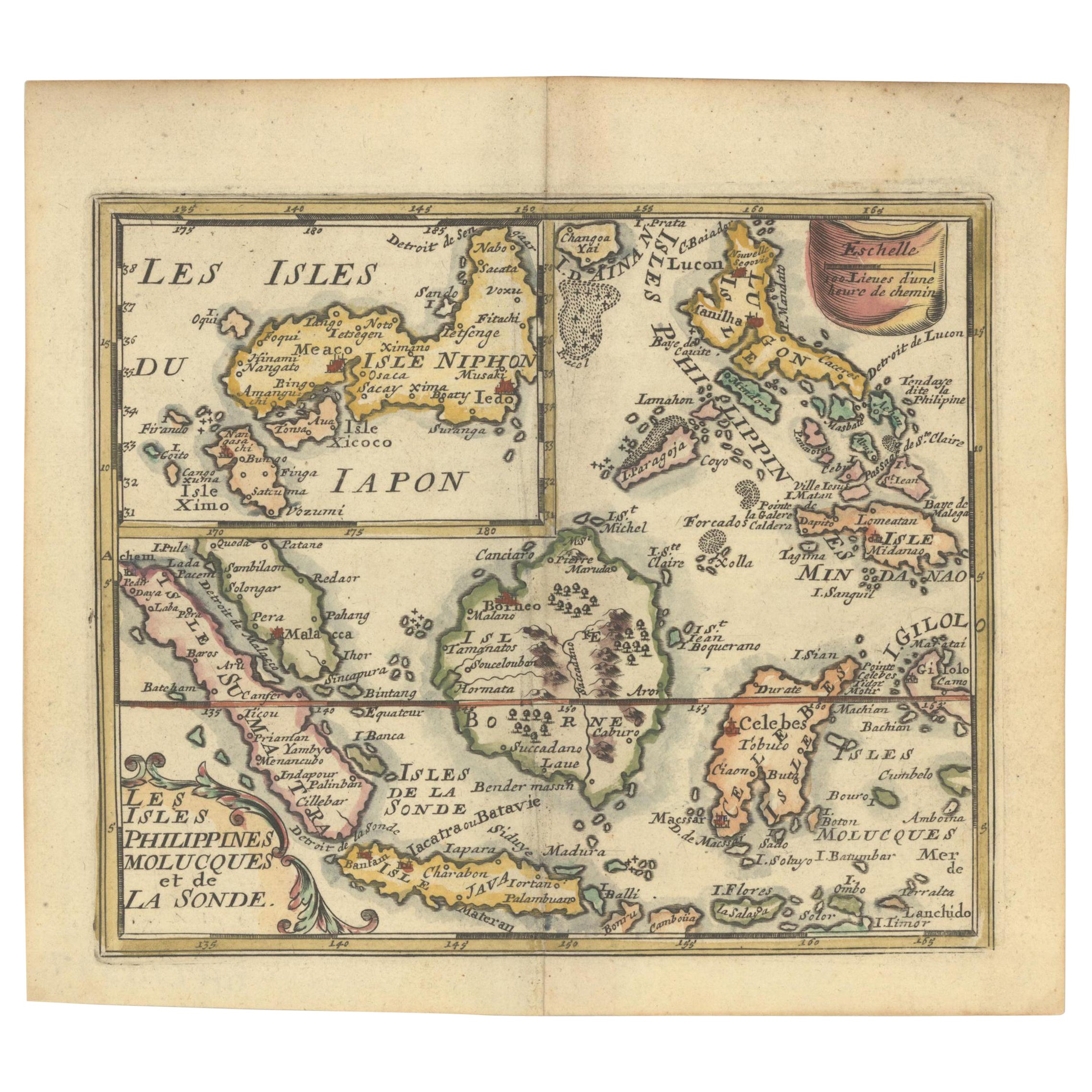 1692 Jacq. Peeters Map: East Indies, Indonesia, Japan, Philippines and Singapore For Sale