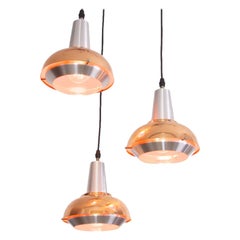 Aluminium and Copper Fog and Morup, 1960s Chandelier