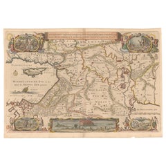 Antique Circa 1686 Daniel Stoopendaal Map: Biblical Sites from Paradise to Canaan