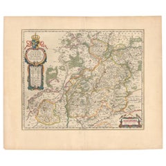 Carte de la famille Blaeu datant de 1659 : Glogau et la vallée de l'Odra, Silésie