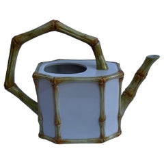 Italian Este Ceramiche Faux Bamboo Ceramic Watering Can