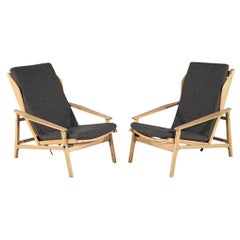 Pair of Mid-Century Modern Curved Lounge Chairs