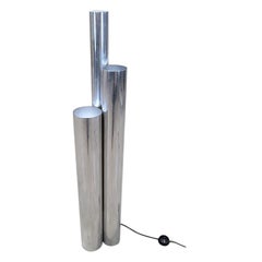 Mid-Century Modern Chrome Tubular Three Light Floor Lamp